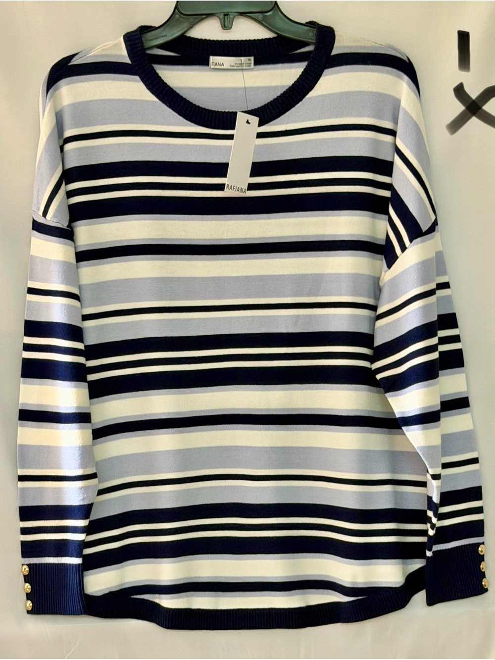 Women's Navy & Light Blue Striped Knit Sweater